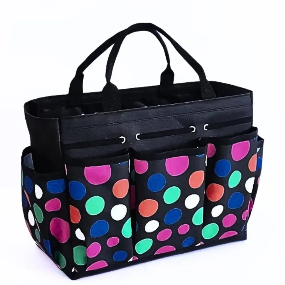 Stylish Printed Tote Bag Multi-Purpose Home Organizer Multiple Pockets Practical
